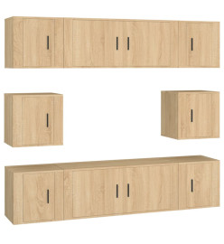 Ensemble de meubles TV 8 pcs Chêne sonoma Bois d'ingénierie