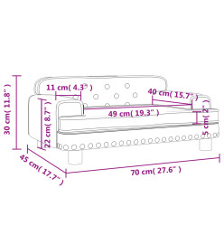 Canapé pour enfants cappuccino 70x45x30 cm similicuir