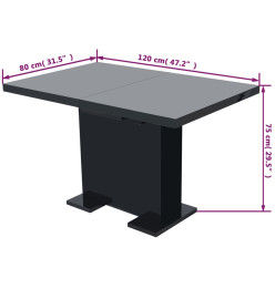 Table à manger extensible noir brillant