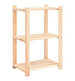 Étagères de rangement à 3 niveaux 3 pcs 60x38x90 cm Pin 150 kg