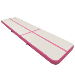 Tapis gonflable de gymnastique avec pompe 600x100x15cm PVC Rose