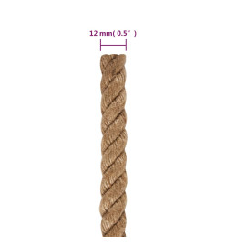 Corde de jute 50 m de long 12 mm d'épaisseur