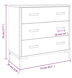 Commode 75x35x70 cm Bois de pin massif