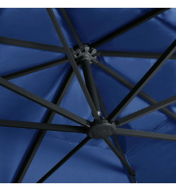 Parasol déporté avec lumières LED Aluminium 400x300cm Bleu azur