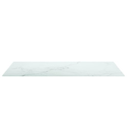 Dessus de table blanc 100x62 cm 8 mm verre trempé design marbre