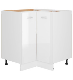 Armoire d'angle Blanc brillant 75,5x75,5x80,5 cm Aggloméré