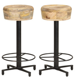 Tabourets de bar lot de 2 66 cm bois de manguier massif