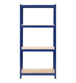 Étagères de rangement 2 pcs Bleu 80x40x160 cm Acier et MDF