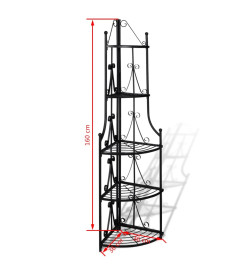 Étagère d’angle pour plantes en noir