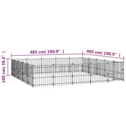 Chenil d'extérieur pour chiens Acier 23,52 m²