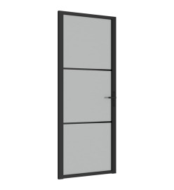 Porte intérieure 83x201,5 cm Noir Verre mat et aluminium