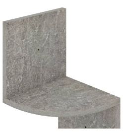 Étagère d'angle murale Gris béton 19x19x123 cm Aggloméré