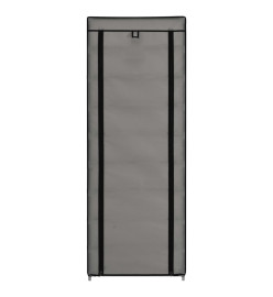 Armoire à chaussures avec housse Gris 57x29x162 cm Tissu