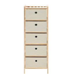 Étagères de rangement avec 5 paniers en tissu 2 pcs Beige Cèdre