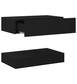 Tables de chevet 2 pcs Noir 60x35 cm Aggloméré