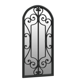 Miroir de jardin Noir 100x45 cm Fer pour utilisation extérieure