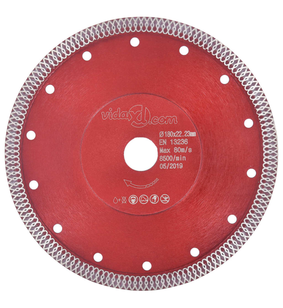 Disque de coupe diamanté avec trous Acier 180 mm