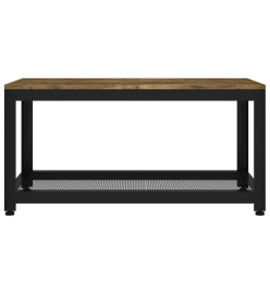 Table basse Marron foncé et noir 90x45x45 cm MDF et fer