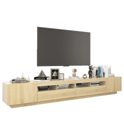 Meuble TV avec lumières LED Chêne sonoma 260x35x40 cm