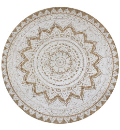 Tapis Jute tressé imprimé 150 cm rond