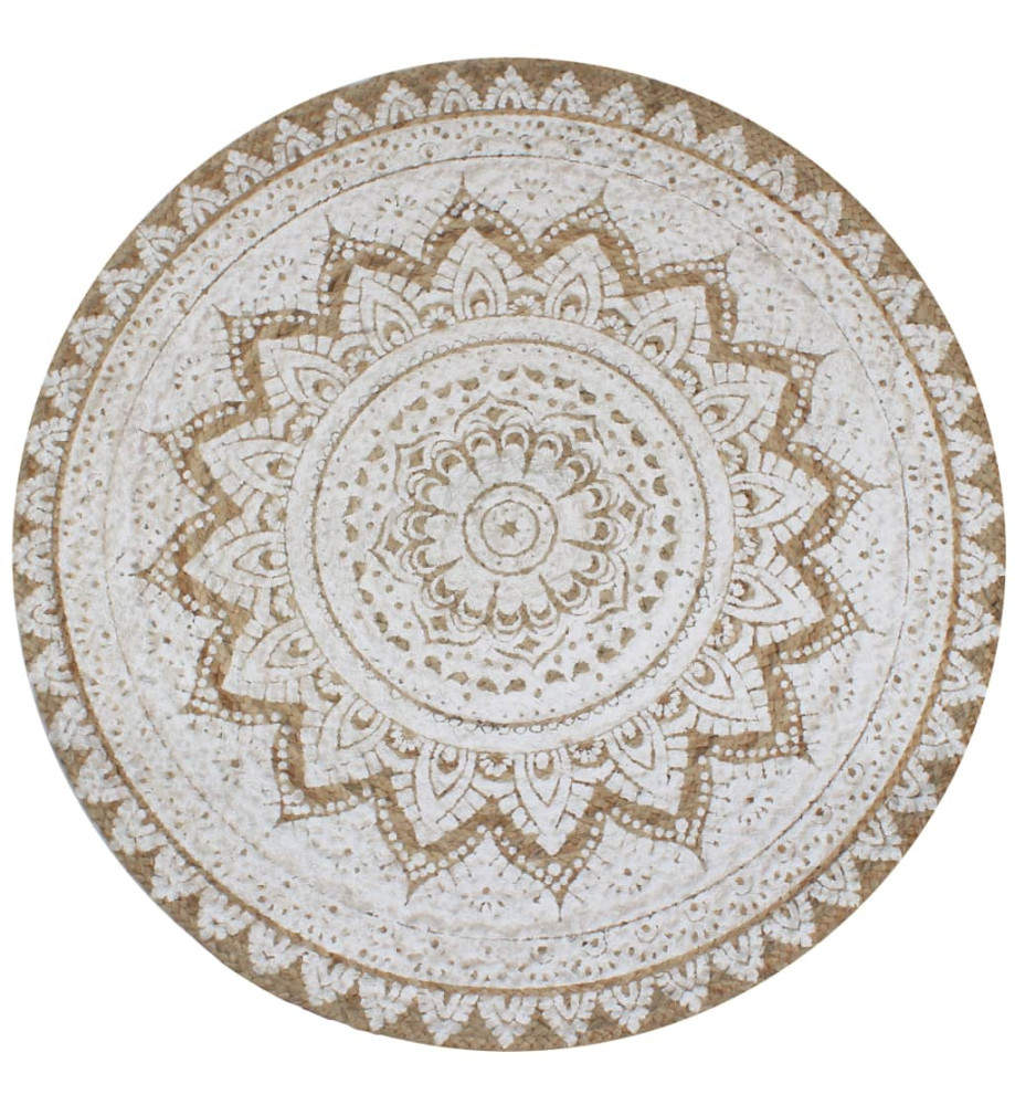 Tapis Jute tressé imprimé 150 cm rond Tapis Jute tressé imprimé 150 cm rond