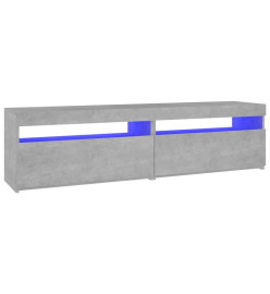 Meubles TV 2 pcs avec lumières LED Gris béton 75x35x40 cm