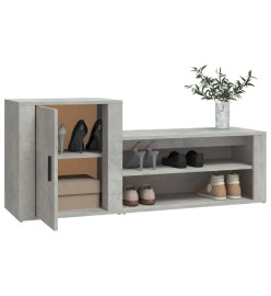 Armoire à chaussures Gris béton 130x35x54 cm Bois d'ingénierie