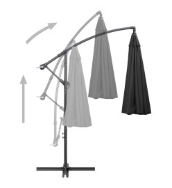 Parasol suspendu Anthracite 3 m Mât en aluminium