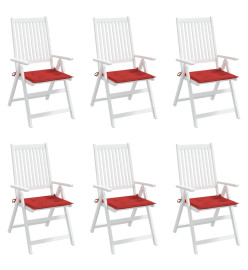 Coussins de chaise de jardin 6 pcs rouge 50x50x3cm tissu oxford