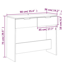 Table console Chêne marron 90x36x75 cm Bois d'ingénierie