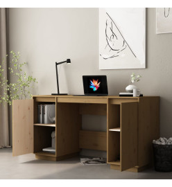 Bureau Marron miel 140x50x75 cm Bois massif de pin