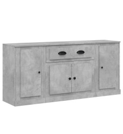 Buffets 3 pcs gris béton bois d'ingénierie