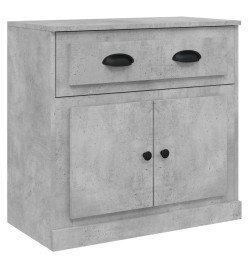 Buffets 3 pcs gris béton bois d'ingénierie