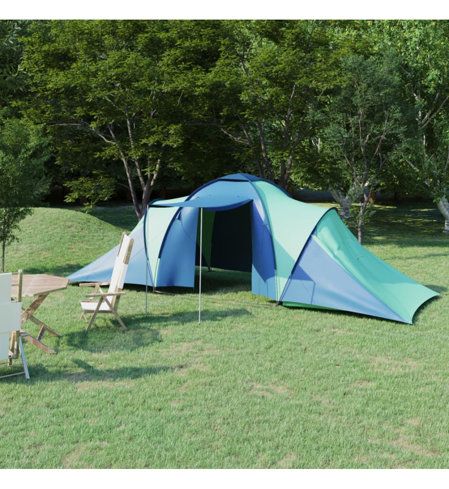 Tente de camping pour 6 personnes bleu et vert