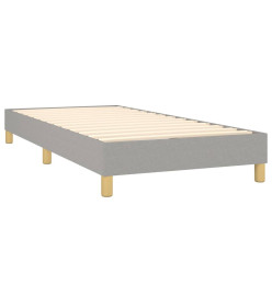 Lit à sommier tapissier et matelas Gris clair 90x190 cm Tissu