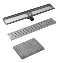 Drain de douche linéaire 730 x 140 mm acier inoxydable