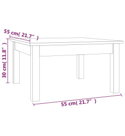 Table basse 55x55x30 cm Bois massif de pin