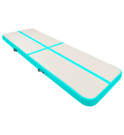 Tapis gonflable de gymnastique avec pompe 500x100x20cm PVC Vert