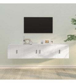 Ensemble de meubles TV 3 pcs Blanc Bois d'ingénierie