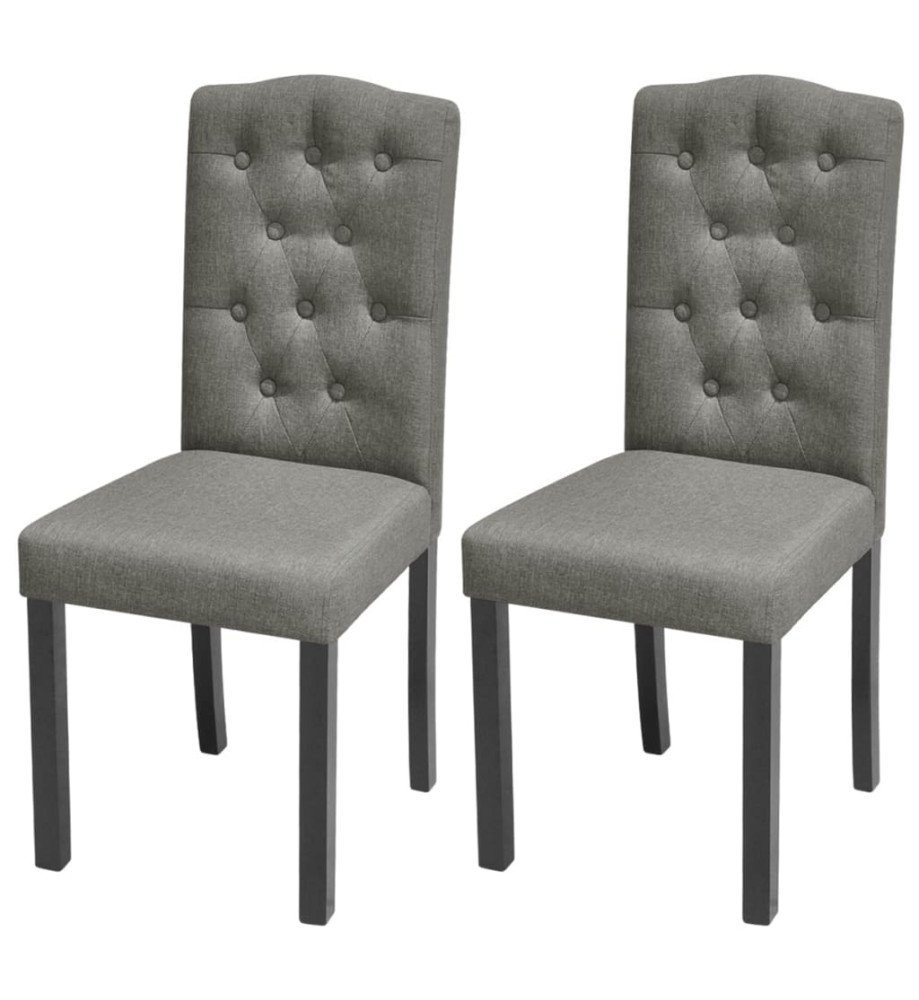 Chaises à manger lot de 2 gris tissu