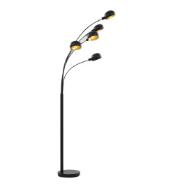 Lampadaire 200 cm 5 x E14 Noir et doré