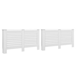 Cache-radiateurs 2 pcs Blanc 152x19x81,5 cm MDF