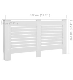 Cache-radiateurs 2 pcs Blanc 152x19x81,5 cm MDF