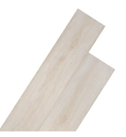 Planche de plancher PVC autoadhésif 5,21 m² 2 mm Blanc chêne