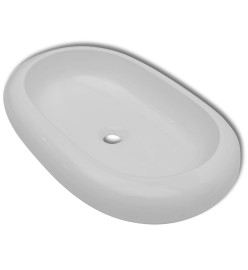 Lavabo en forme ovale Céramique 63 x 42 cm Blanc