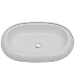 Lavabo en forme ovale Céramique 63 x 42 cm Blanc