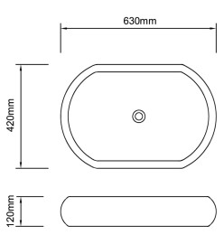 Lavabo en forme ovale Céramique 63 x 42 cm Blanc