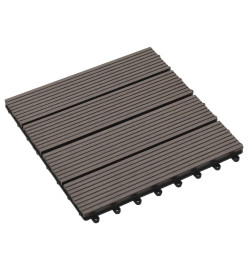 Carreaux de terrasse 22 pcs 30 x 30 cm 2 m² WPC Marron foncé