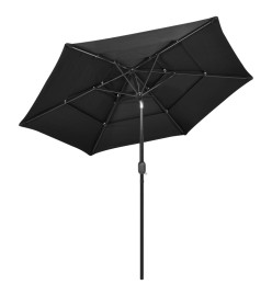 Parasol à 3 niveaux avec mât en aluminium Anthracite 2,5 m