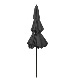 Parasol à 3 niveaux avec mât en aluminium Anthracite 2,5 m